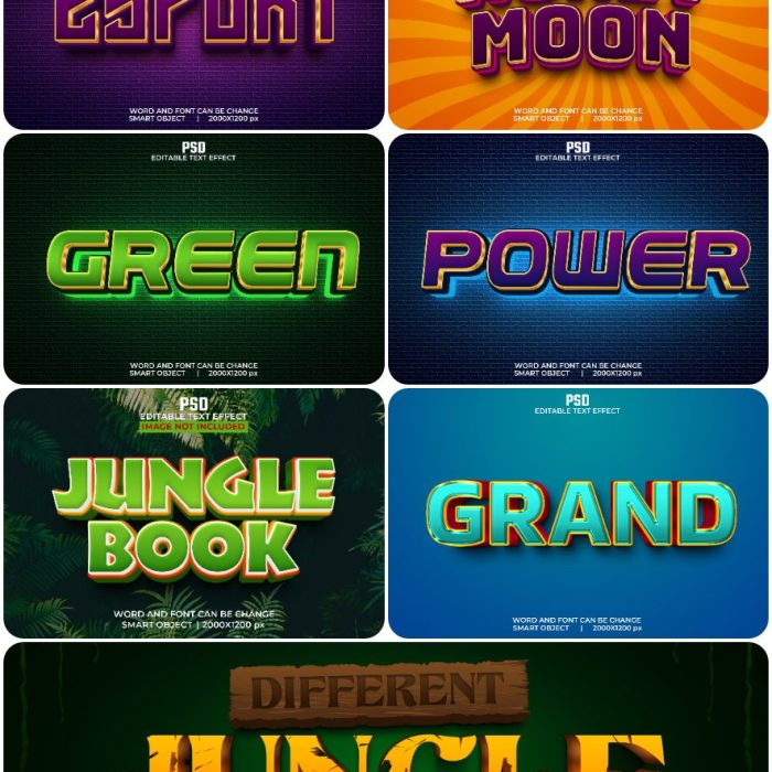 [3D样式][插件发布]3D文字效果PSD格式PS样式集 vol 147 Psd text effect set vol 147