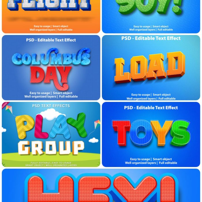 [3D样式][插件发布]3D文字效果PSD格式PS样式集 vol 30 Psd text effect set vol 30