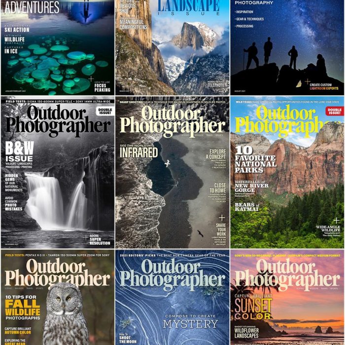 [电子书籍教程]户外摄影师-2021年全年系列 1-9期 Outdoor Photographer – Full Year 2021