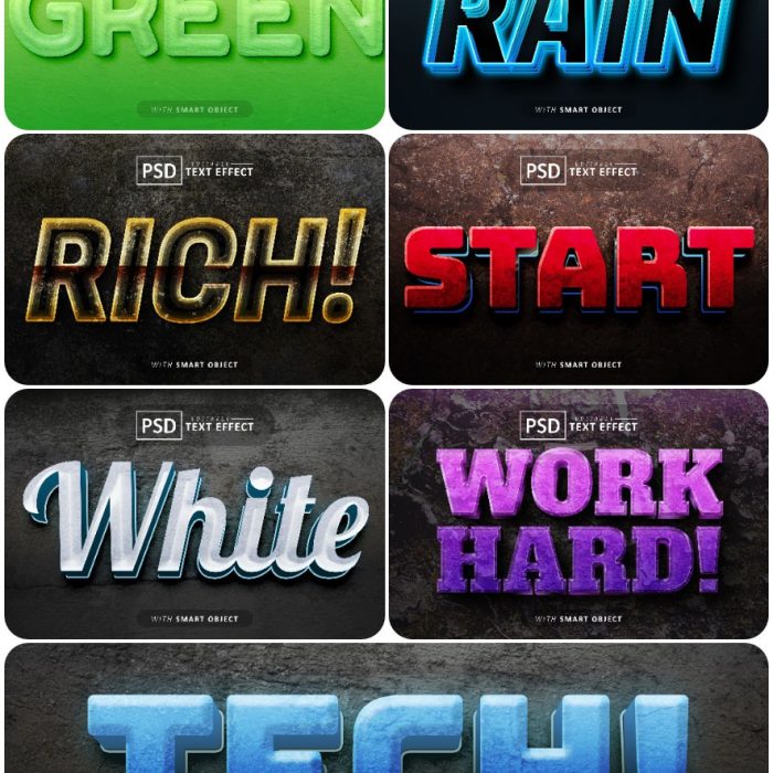 [3D样式][插件发布]3D文字效果PSD格式PS样式集 vol 109 Psd text effect set vol 109