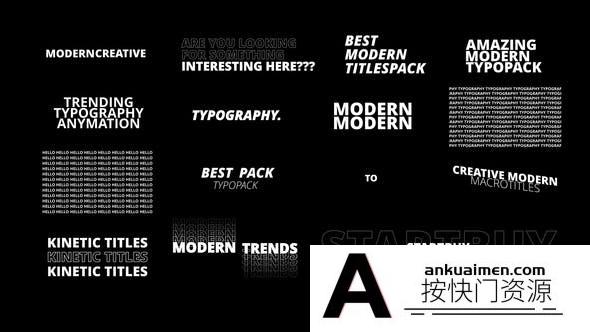 [DaVinci Resolve模板][教程发布]动态文字标题快速旋转切入切出动画效果达芬奇模板 Kinetic Typography 2.0