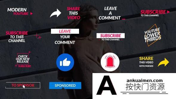 [DaVinci Resolve模板][教程发布]社交自媒体可用的字幕条达芬奇模板 Youtube Lower Thirds