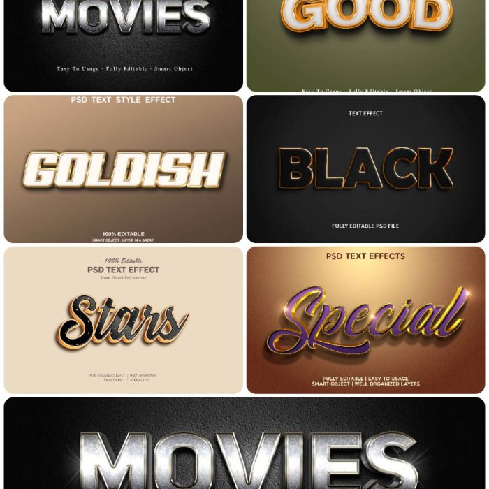 [3D样式][插件发布]3D文字效果PSD格式PS样式集 vol 72 Psd text effect set vol 72