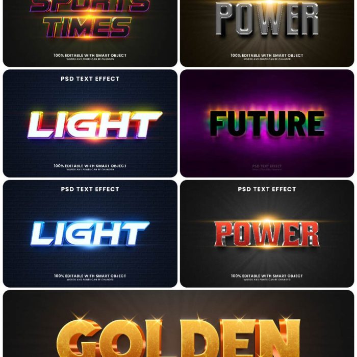 [3D样式][插件发布]3D文字效果PSD格式PS样式集 vol 74 Psd text effect set vol 74