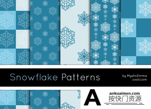 [PS填充图案]圣诞节雪花无缝图案背景PS填充图案素材