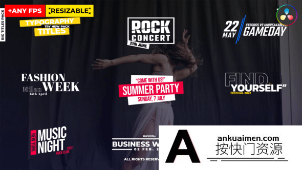 [DaVinci Resolve模板][教程发布]达芬奇大标题文字标题模版 Big Titles \ DR