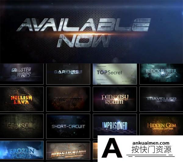 [FCPX发生器]FCPX插件 mTitle Blockbuster 史诗震撼标题字幕开场片头－中文版