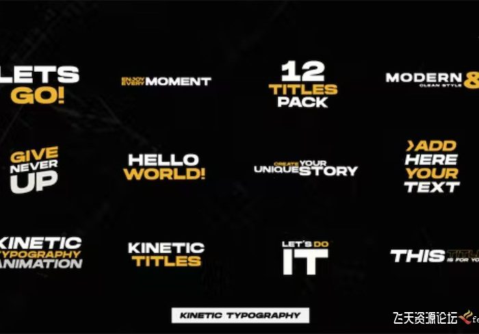 [FCPX标题字幕]FCPX标题插件-现代文本动态标题 Kinetic Typography 1.0 支持M1