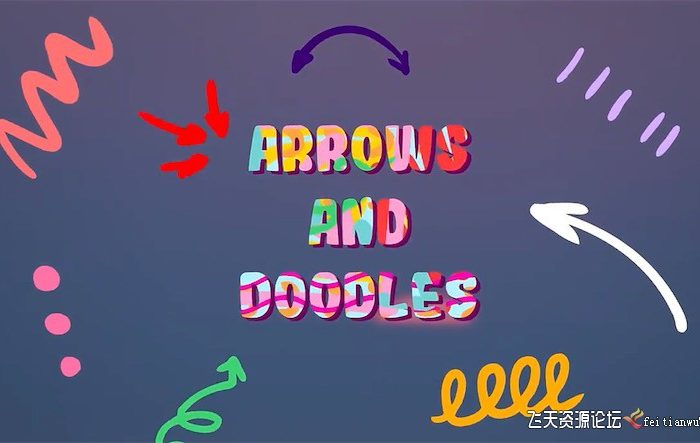 [FCPX转场]FCPX插件-40个手绘线条涂鸦箭头动画 Arrows And Doodles Animations