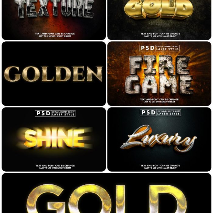 [3D样式][插件发布]3D文字效果PSD格式PS样式集 vol 79 Psd text effect set vol 79