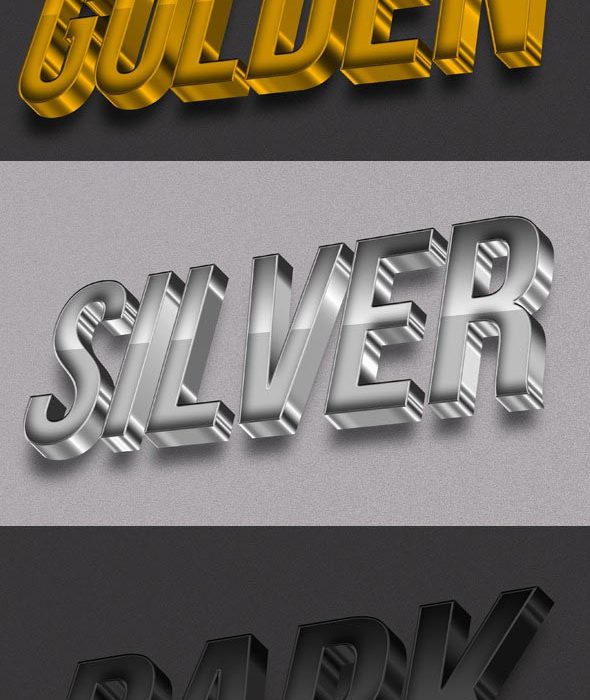 [3D样式][插件发布]高端大气3D三维金属效果广告字体样式 3D Metal Effects