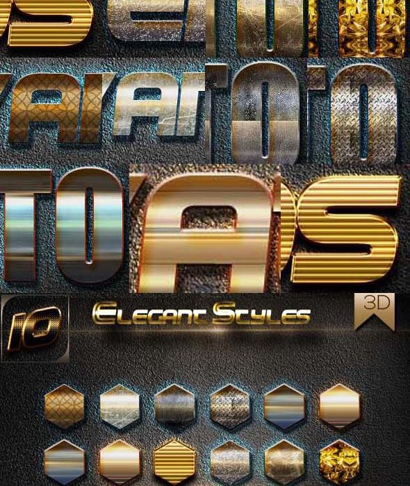 [3D样式][插件发布]10组3D质感文本样式 10 3D Text Styles