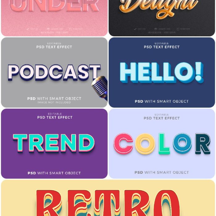 [3D样式][插件发布]3D文字效果PSD格式PS样式集 vol 150 Psd text effect set vol 150