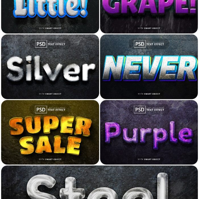 [3D样式][插件发布]3D文字效果PSD格式PS样式集 vol 107 Psd text effect set vol 107