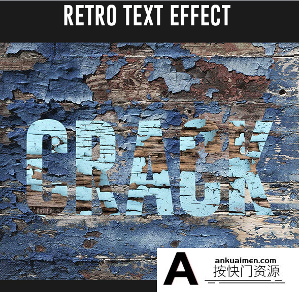 [纹理样式][插件发布]裂纹复古文字效果样式  Crack Retro Text Effect