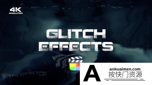 [FCPX发生器]FCPX插件-30种电影故障干扰色散扭曲信号损坏特效FCPX插件