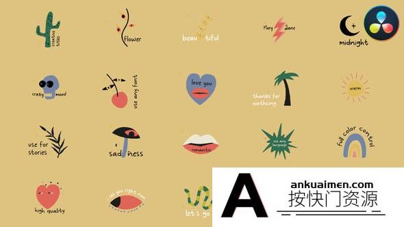 [DaVinci Resolve模板][教程发布]丰富多彩的歌词标题达芬奇模版 Colorful Lyric Titles DaVinci Resolve