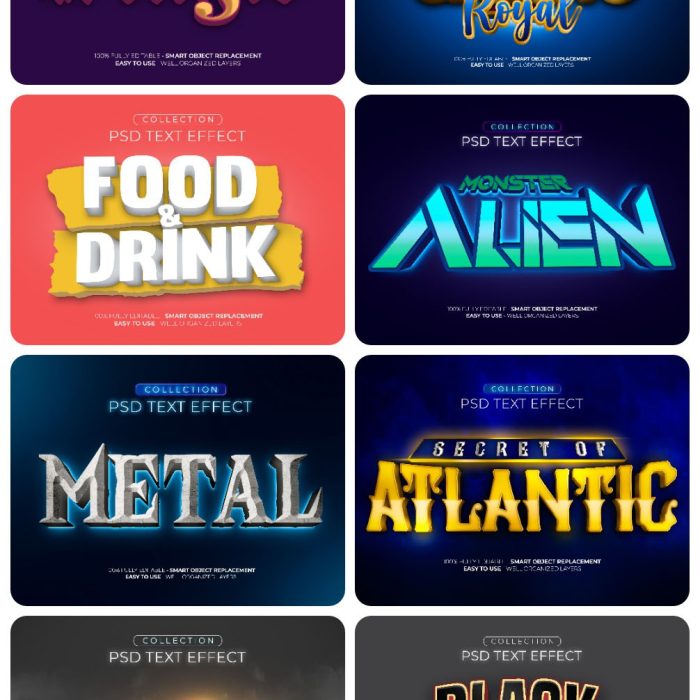[3D样式][插件发布]10款各种3D立体字PSD模板字体效果PS样式合集 第18期 Text effect vol.18
