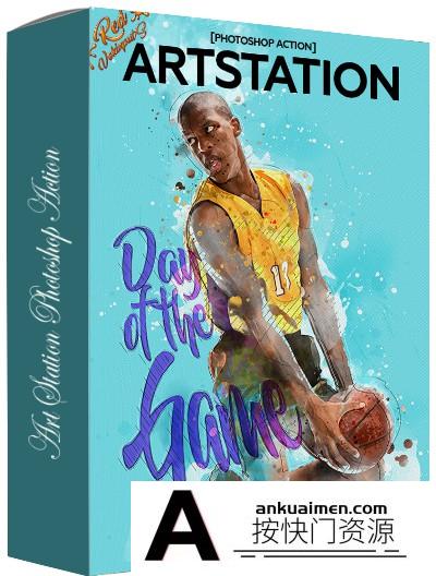 [PS动作下载][插件发布]艺术插图漫画海报PS动作 Art Station Photoshop Action