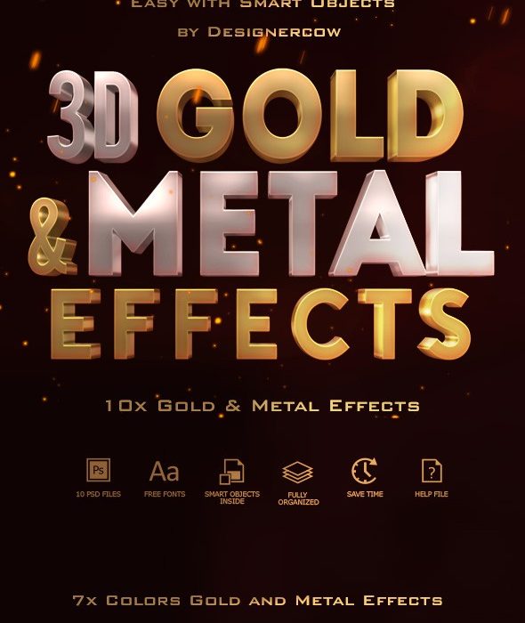 [金属样式][插件发布]12款逼真金属质感字体样式PSD格式