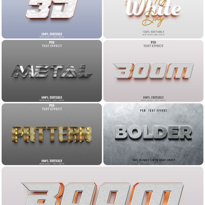 [3D样式][插件发布]3D文字效果PSD格式PS样式集 vol 51 Psd text effect set vol 51