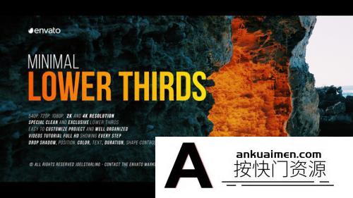 [FCPX标题字幕]FCPX标题-最小三分之二标题模板 Minimal Lower Thirds 支持m1