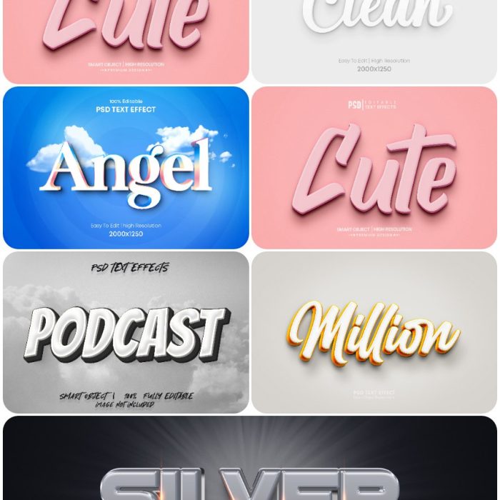 [3D样式][插件发布]3D文字效果PSD格式PS样式集 vol 140 Psd text effect set vol 140