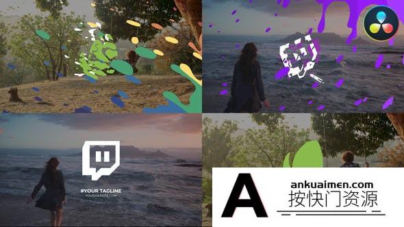 [DaVinci Resolve模板][教程发布]卡通彩虹标志达芬奇片头模板 Cartoon Rainbow Logo Opener Pack