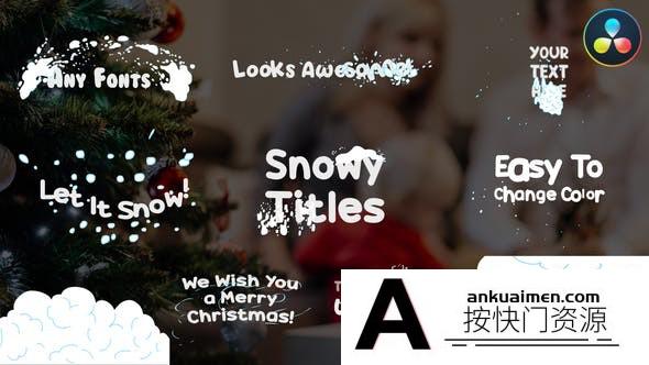 [DaVinci Resolve模板][教程发布]白雪皑皑点击主题达芬奇标题模板 Snowy Titles | DaVinci Resolve