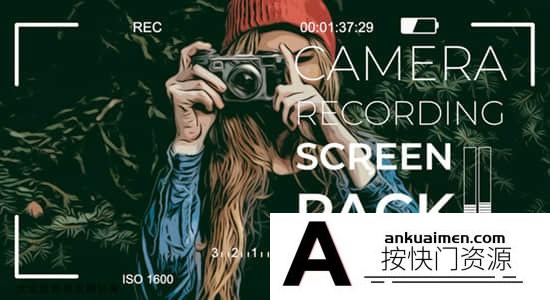 [FCPX发生器]21个摄像机手机录制拍摄取景框特效FCPX插件 Camera Display PACK