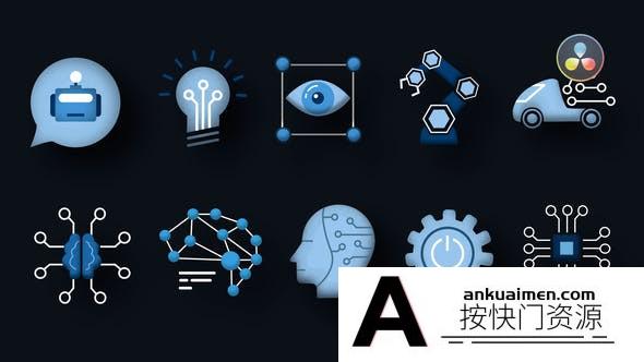 [DaVinci Resolve模板][教程发布]Ai图标包-DaVinci Resolve达芬奇模板 Ai Icons Pack