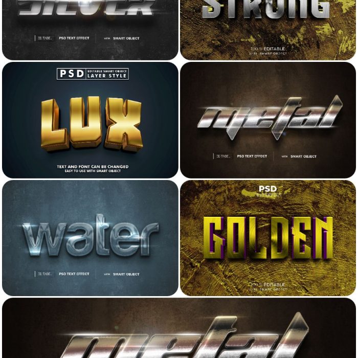[3D样式][插件发布]3D文字效果PSD格式PS样式集 vol 135 Psd text effect set vol 135