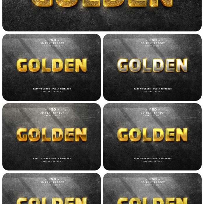 [金属样式][插件发布]3D金色文字PS样式效果，PSD格式