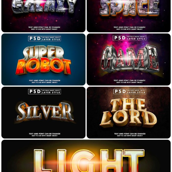 [3D样式][插件发布]3D文字效果PSD格式PS样式集 vol 78 Psd text effect set vol 78