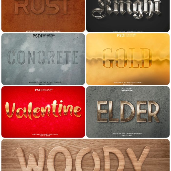 [3D样式][插件发布]3D文字效果PSD格式PS样式集 vol 50 Psd text effect set vol 50