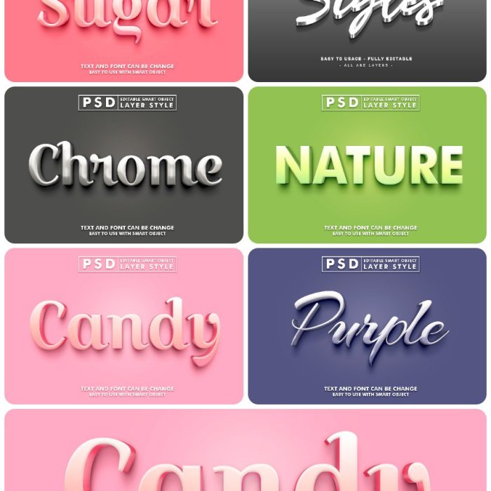 [3D样式][插件发布]3D文字效果PSD格式PS样式集 vol 87 Psd text effect set vol 87