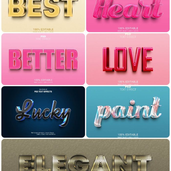 [3D样式][插件发布]3D文字效果PSD格式PS样式集 vol 56 Psd text effect set vol 56