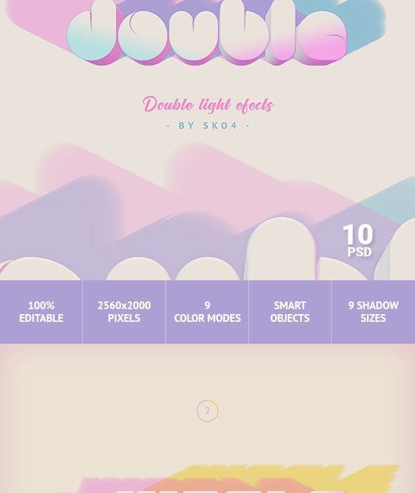 [3D样式][插件发布]海报传单封面网站横幅电影标题3D文本与颜色阴影PSD样机