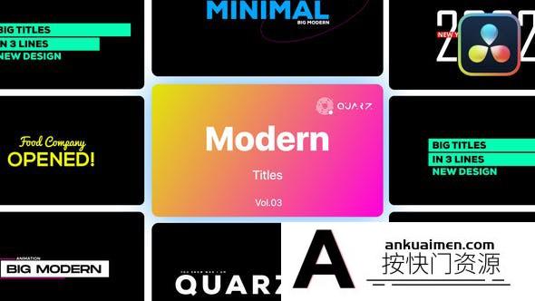 [DaVinci Resolve模板][教程发布]达芬奇现代标题模版 第03季 Big Modern Titles for DaVinci Resolve V03