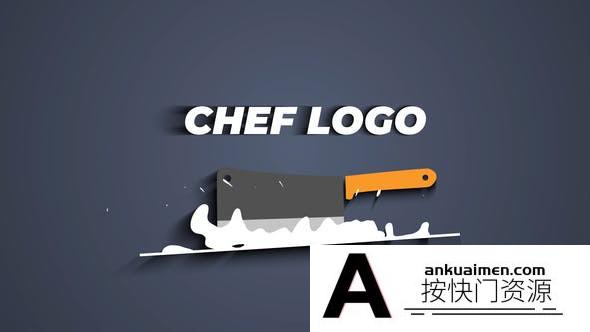 [DaVinci Resolve模板][教程发布]厨师刀具标志logo展示模板 Chef Knife Logo