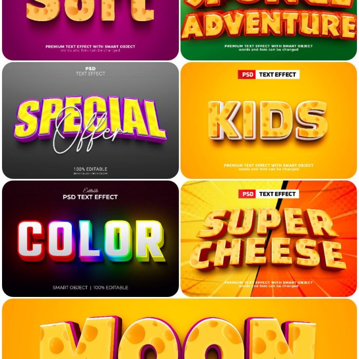 [3D样式][插件发布]3D文字效果PSD格式PS样式集 vol 123 Psd text effect set vol 123