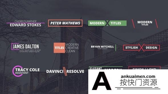 [DaVinci Resolve模板][教程发布]文字大标题字幕条下三分之一达芬奇模板 Titles and Lower Thirds