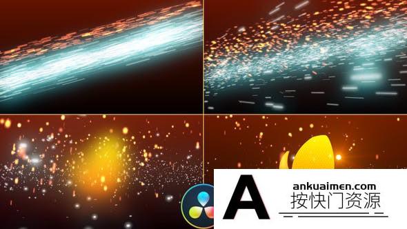 [DaVinci Resolve模板][教程发布]电影光条纹标志logo展示DaVinci Resolve模板 Cinematic Light Streaks Logo