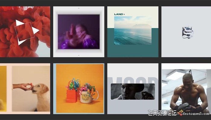 [FCPX发生器]FCPX插件-8组现代方形封面海报排版动画模板 ModernPosts 支持M1