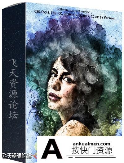 [PS动作下载]墨迹素描海报广告PS动作 Ink Sketch Photoshop Action