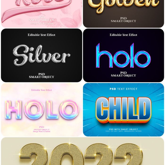 [3D样式][插件发布]3D文字效果PSD格式PS样式集 vol 100 Psd text effect set vol 100