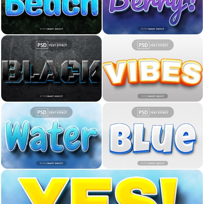 [3D样式][插件发布]3D文字效果PSD格式PS样式集 vol 126 Psd text effect set vol 126