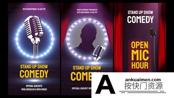 [DaVinci Resolve模板][教程发布]单口相声喜剧故事包开场达芬奇模板 Stand Up Comedy Stories Pack