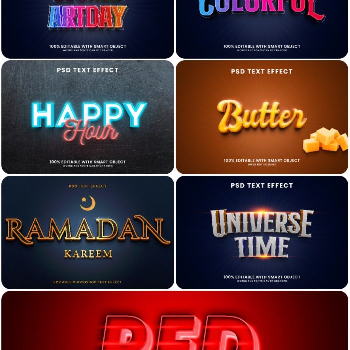 [3D样式][插件发布]3D文字效果PSD格式PS样式集 vol 143 Psd text effect set vol 143