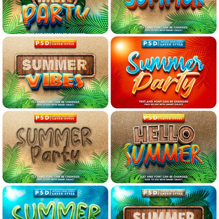 [3D样式][插件发布]夏季3D广告海报文字效果样式PSD格式